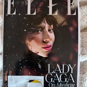Elle Magazine Cover with Pink and Black Accents